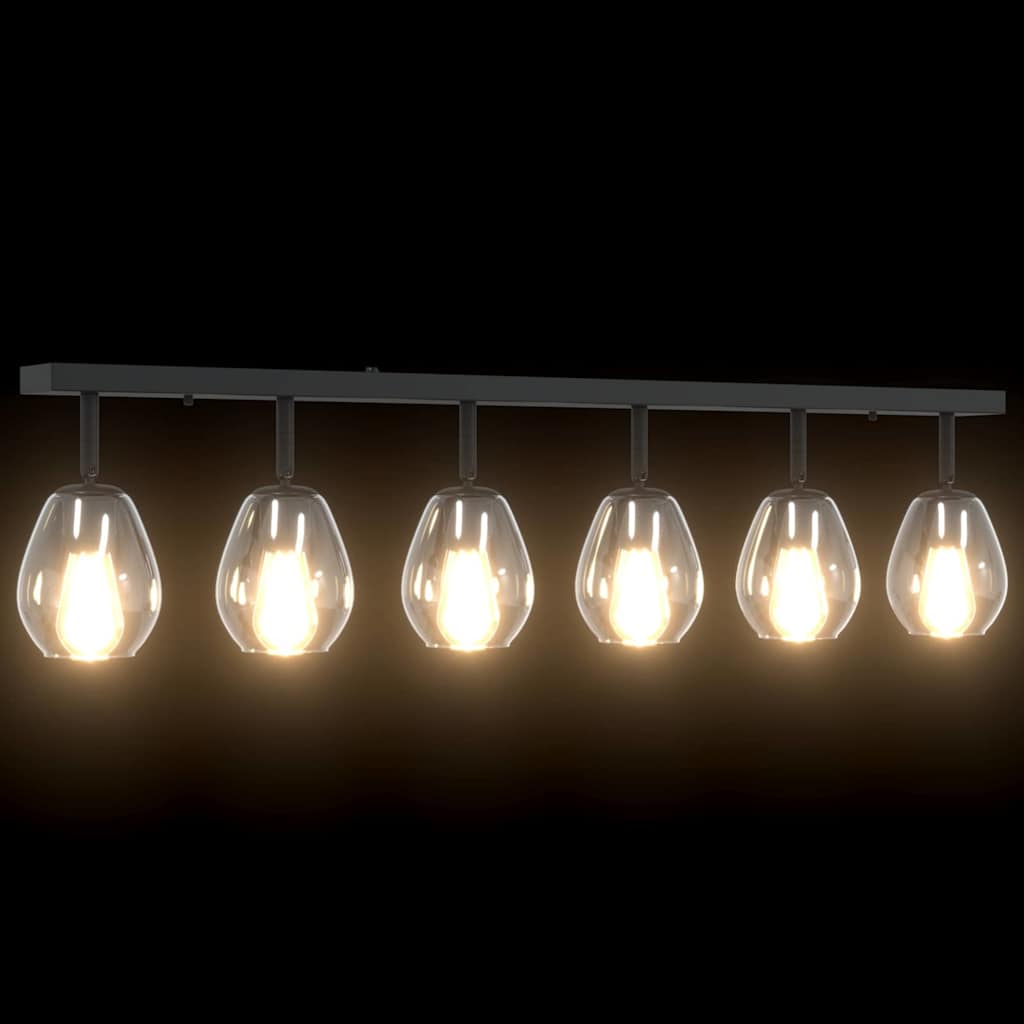 Takspotlight Svart 110.5 x 13 x 26 cm Glas och metall