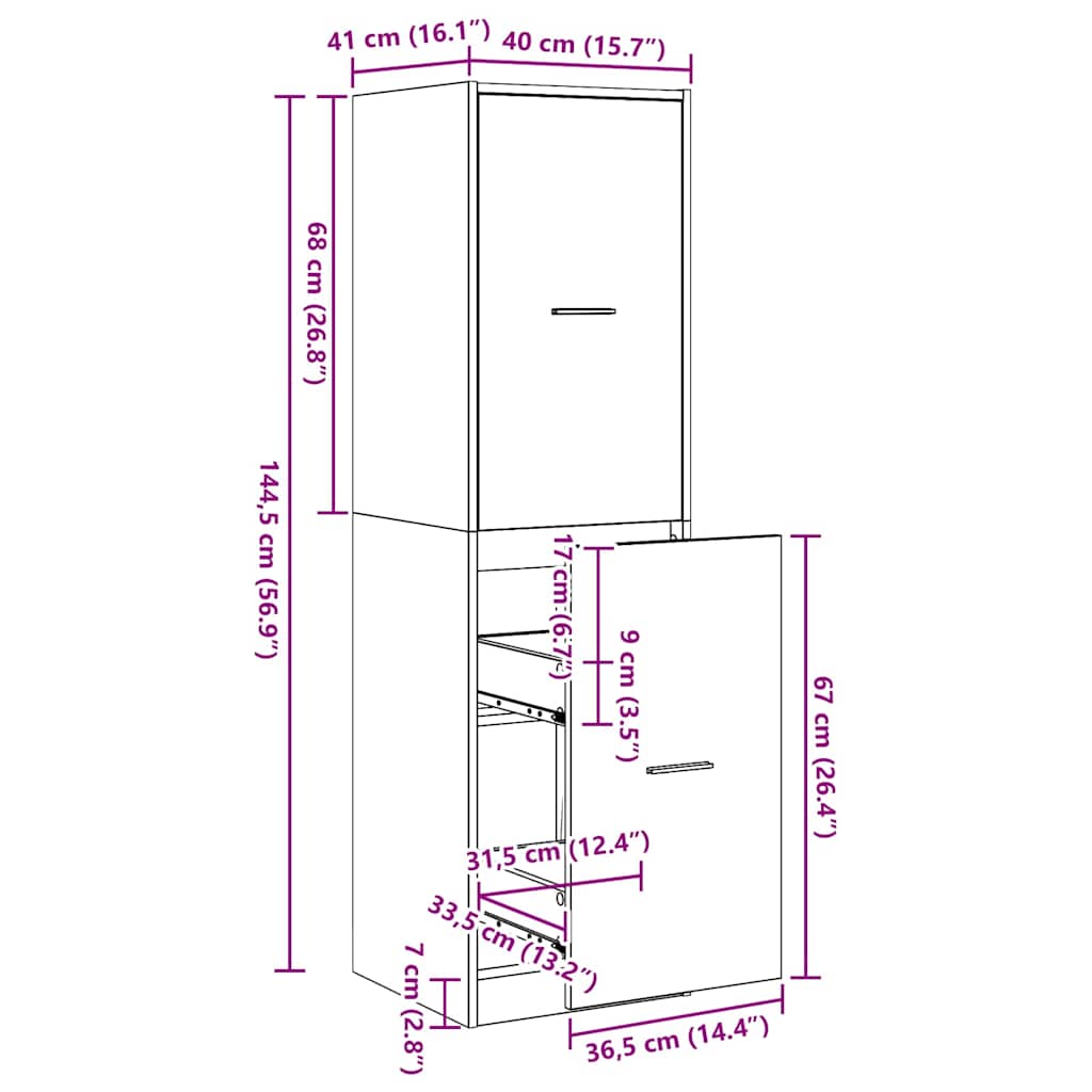 Apoteksskåp Svart ek 40 x 41 x 144.5 cm Konstruerat trä
