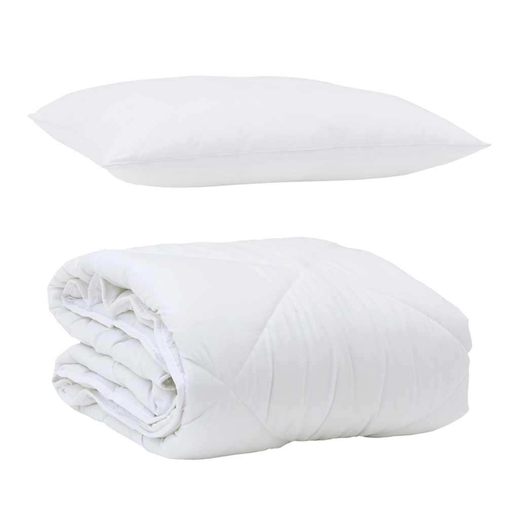 Året runt duvet med kudde 2 pcs Vit Mikrofiber