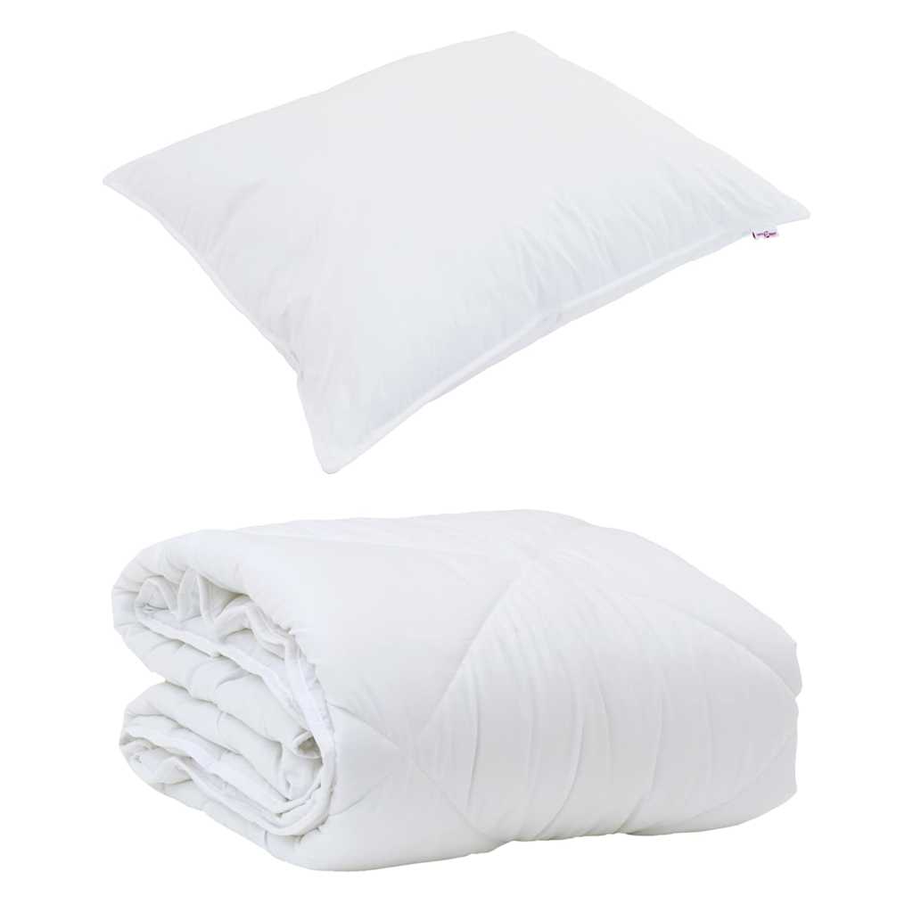 Året runt duvet med kudde 2 pcs Vit Mikrofiber