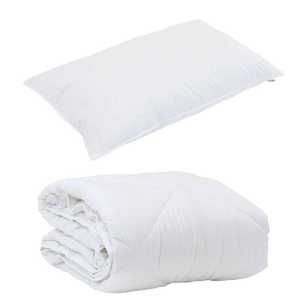 Året runt duvet med kudde 2 pcs Vit Mikrofiber