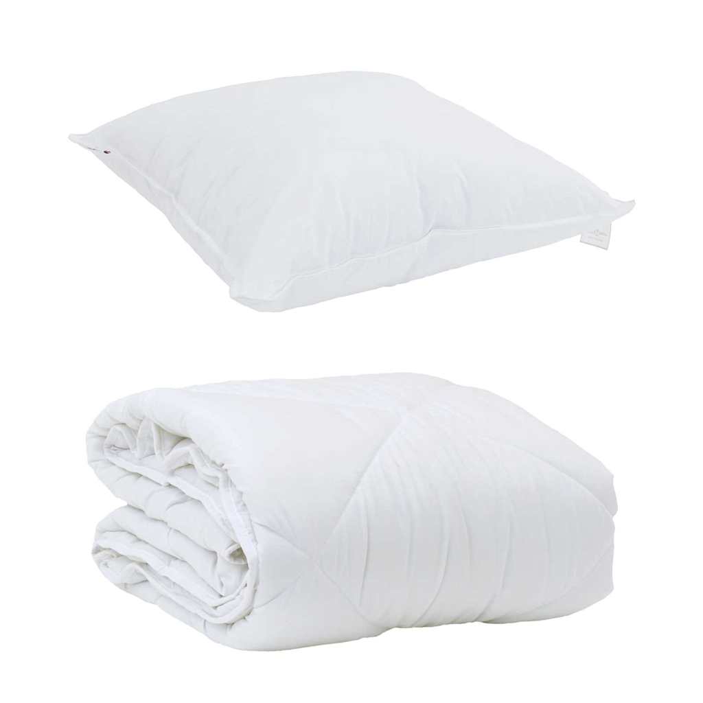 Året runt duvet med kudde 2 pcs Vit Mikrofiber