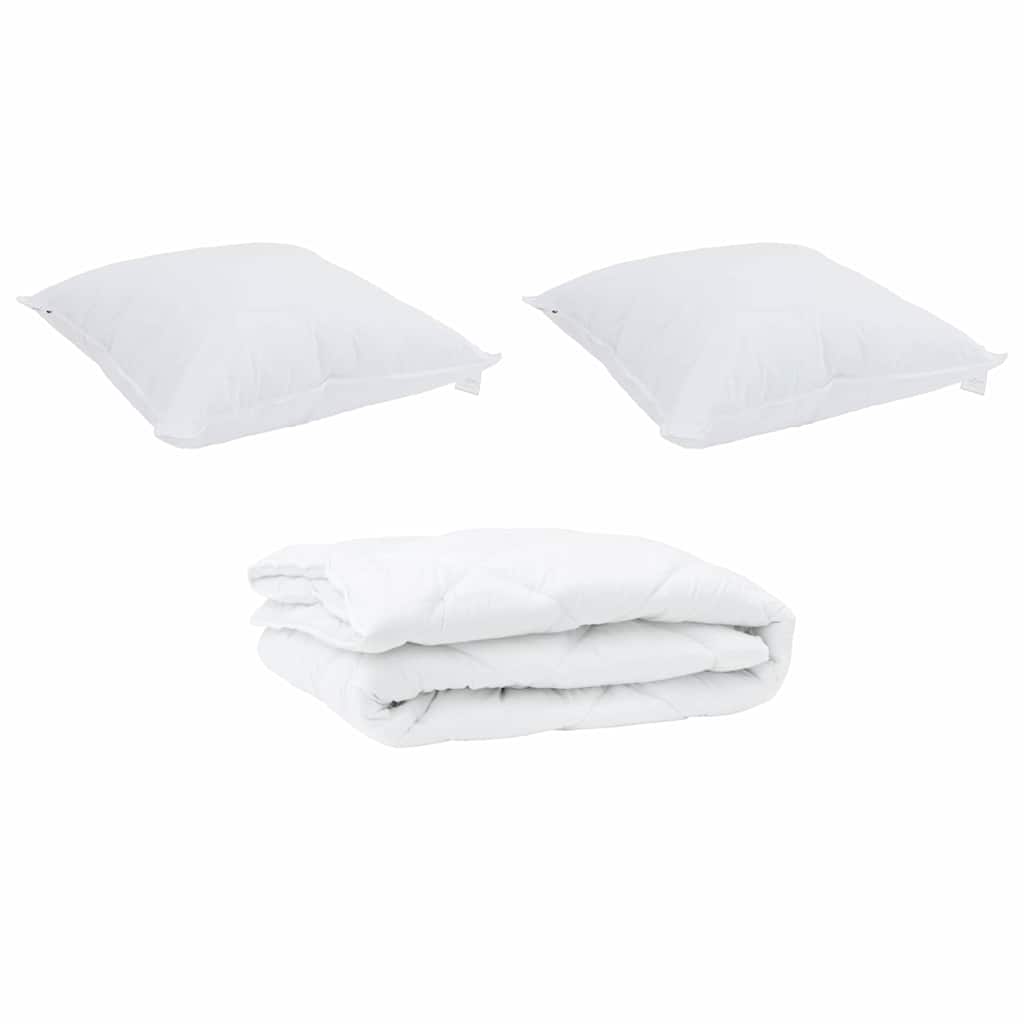 All-säsong Duvet med kudde 3 pcs Vit Mikrofiber