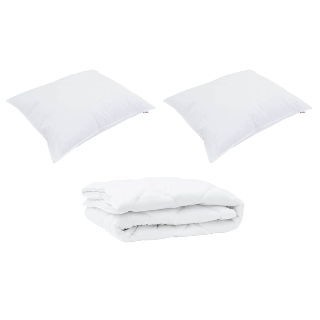 All-säsong Duvet med kudde 3 pcs Vit Mikrofiber