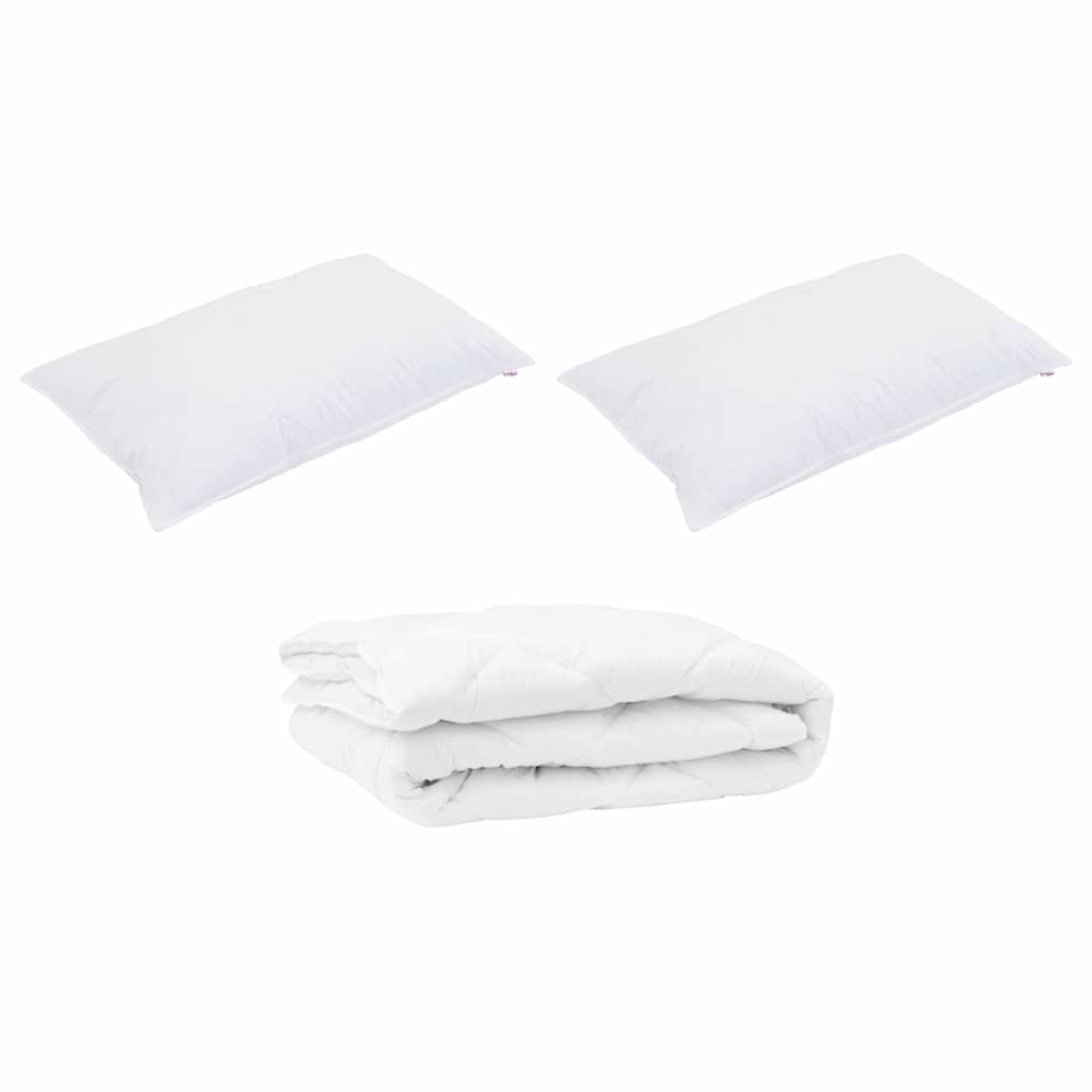 All-säsong Duvet med kudde 3 pcs Vit Mikrofiber