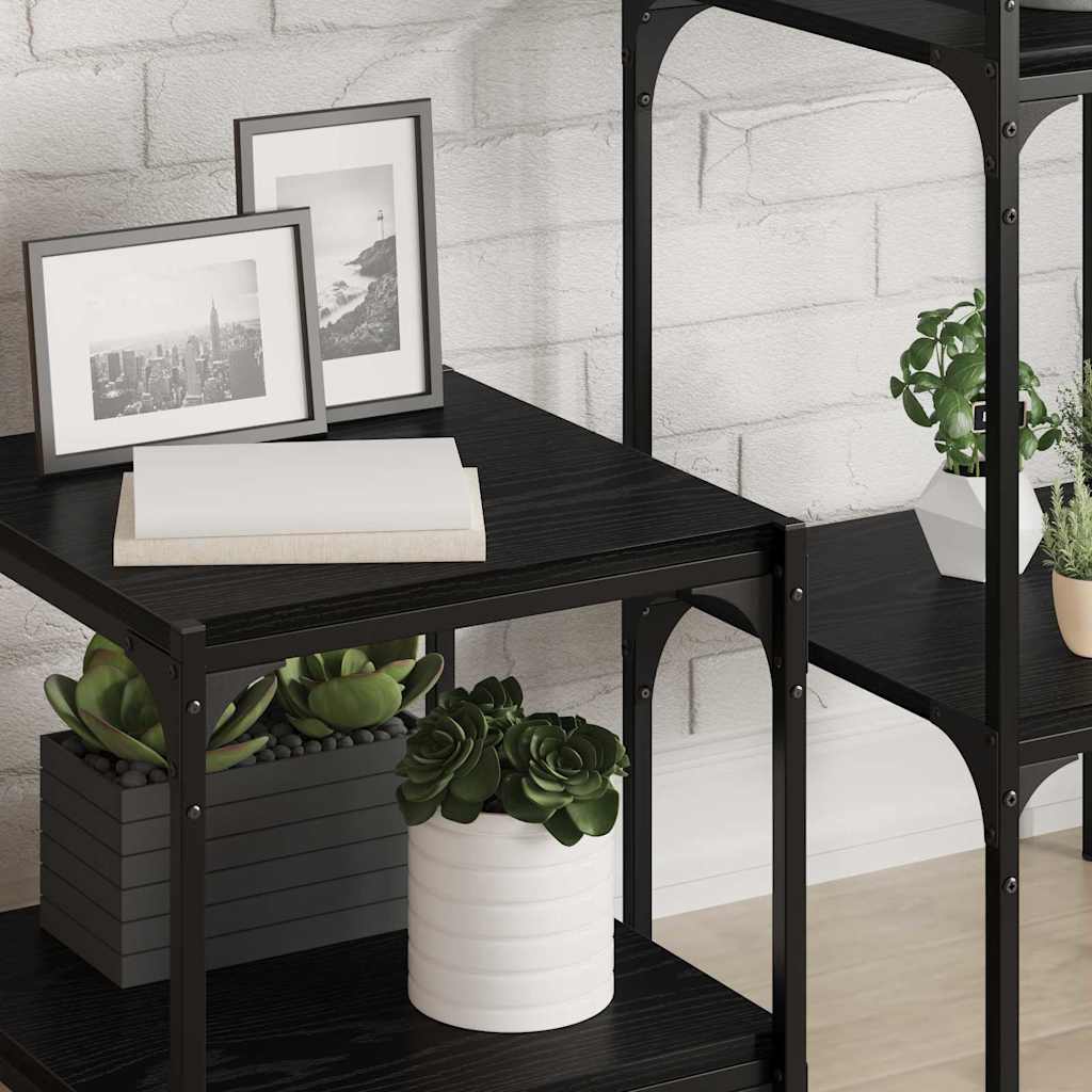 Bokhylla Bräda 4 pcs Svart 40 x 40 x 1.5 cm Konstruerat trä