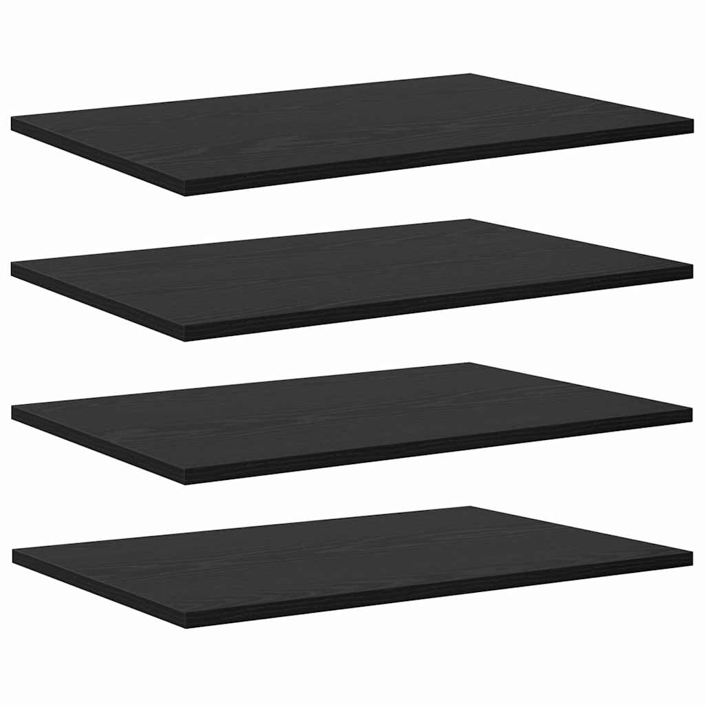 Bokhylla Bräda 4 pcs Svart 60 x 40 x 1.5 cm Konstruerat trä