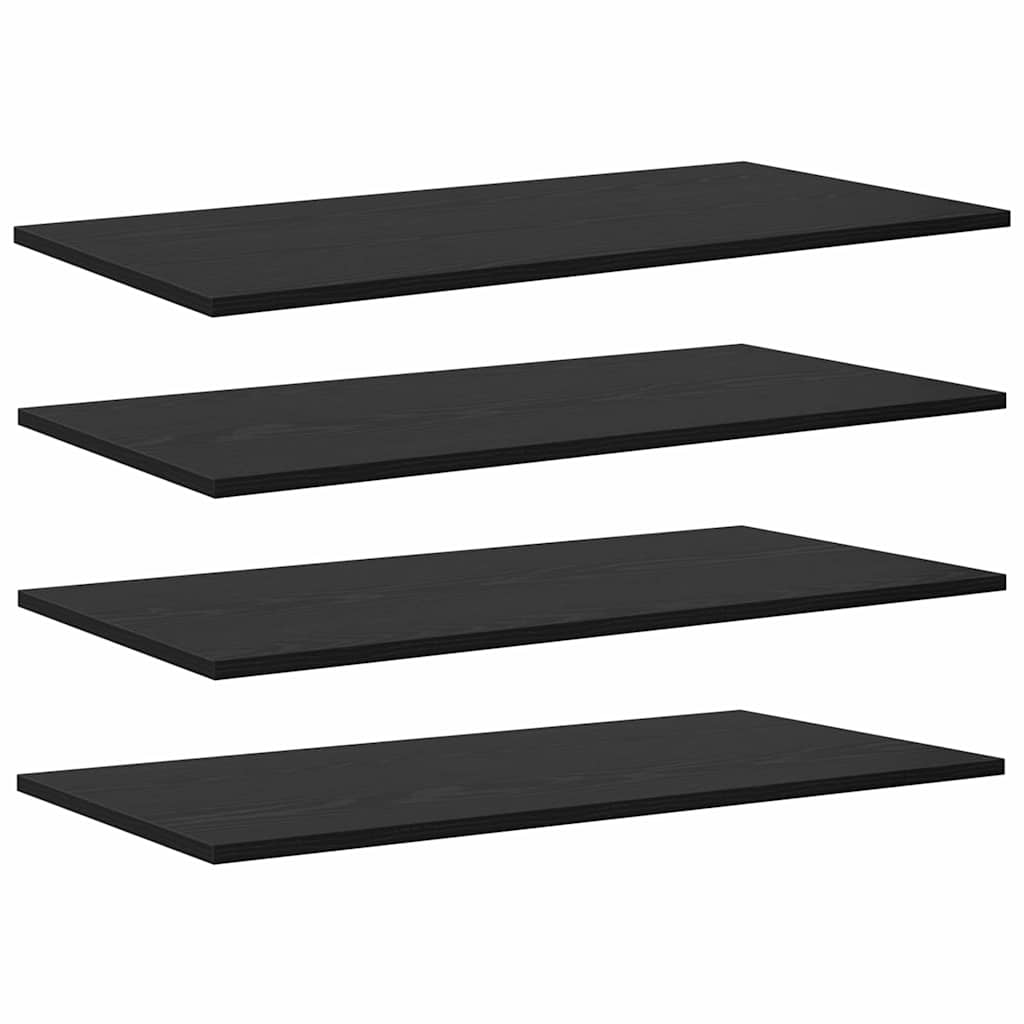 Bokhylla Bräda 4 pcs Svart 80 x 40 x 1.5 cm Konstruerat trä