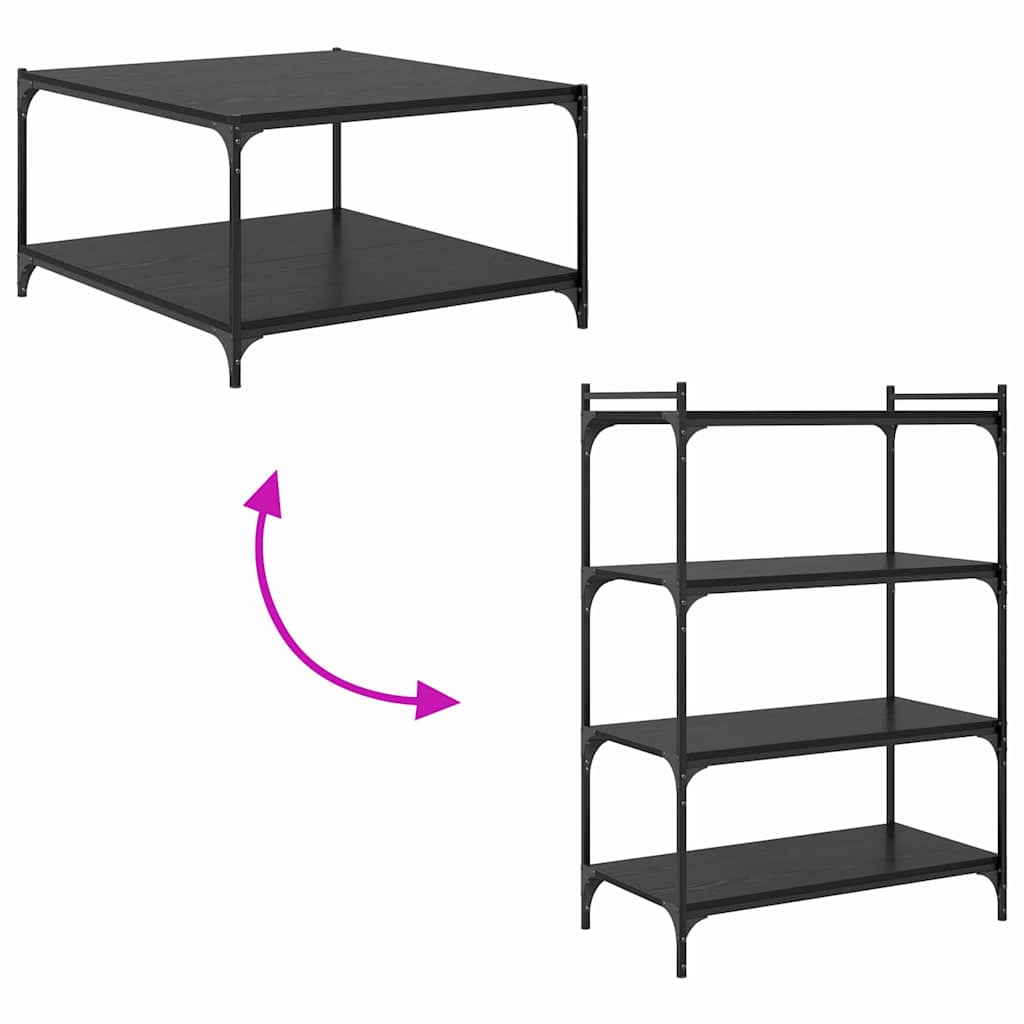 Bokhylla Bräda 4 pcs Svart 80 x 40 x 1.5 cm Konstruerat trä