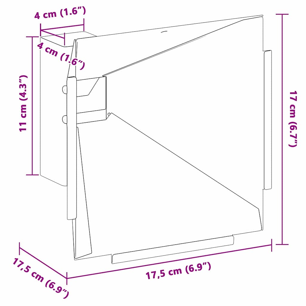 Kulfång Svart 17 x 17 cm Stål