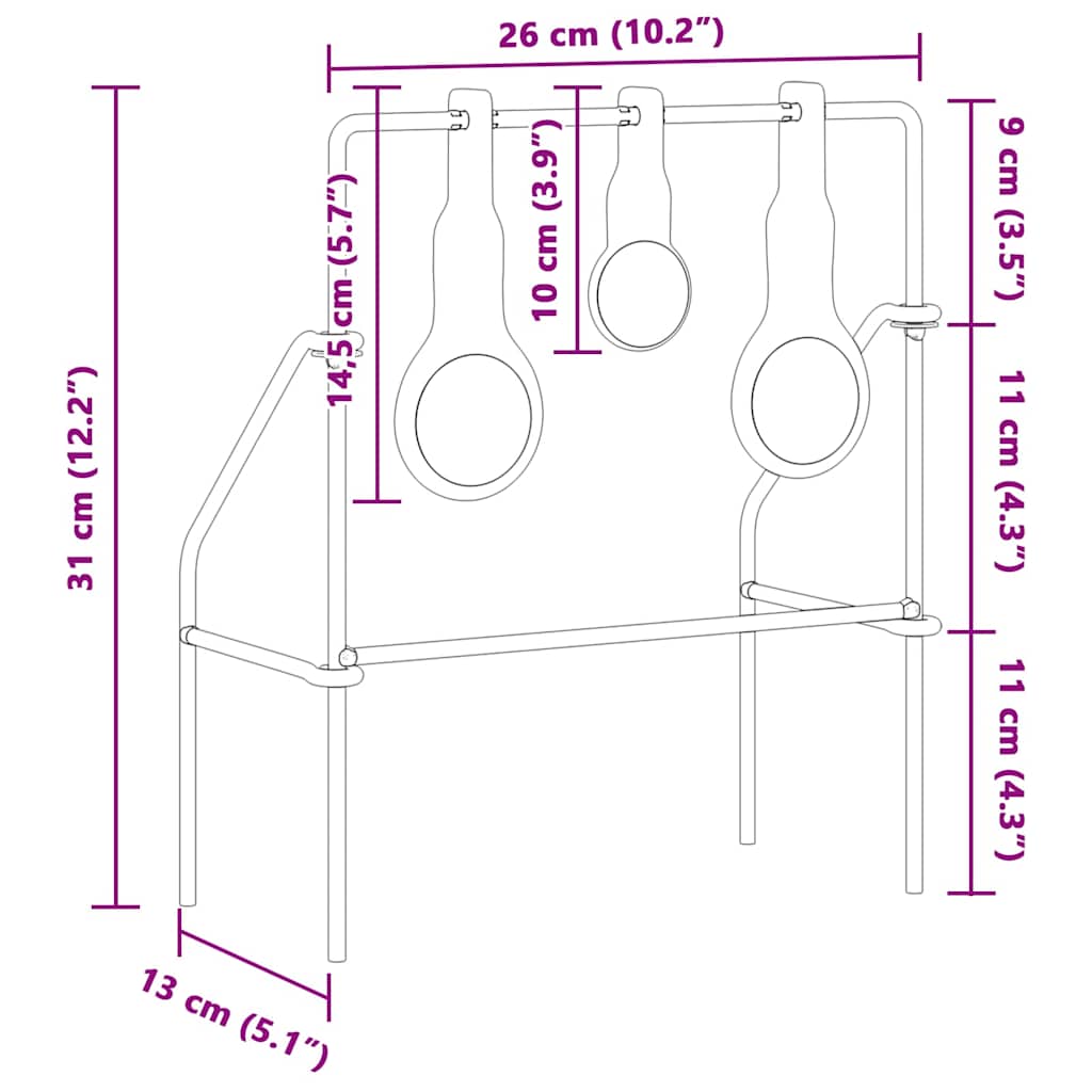 Återställande Mål Svart 40 x 34 x 53 cm Stål