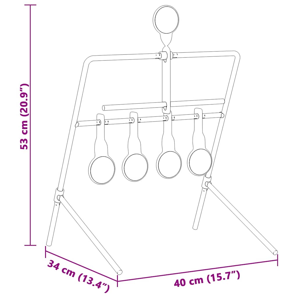 Återställande Mål Svart 40 x 34 x 53 cm Stål