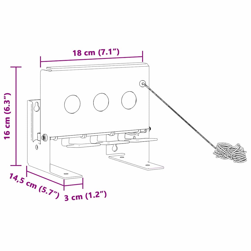 3-håls skidskytte fallmål med återställningssnöre