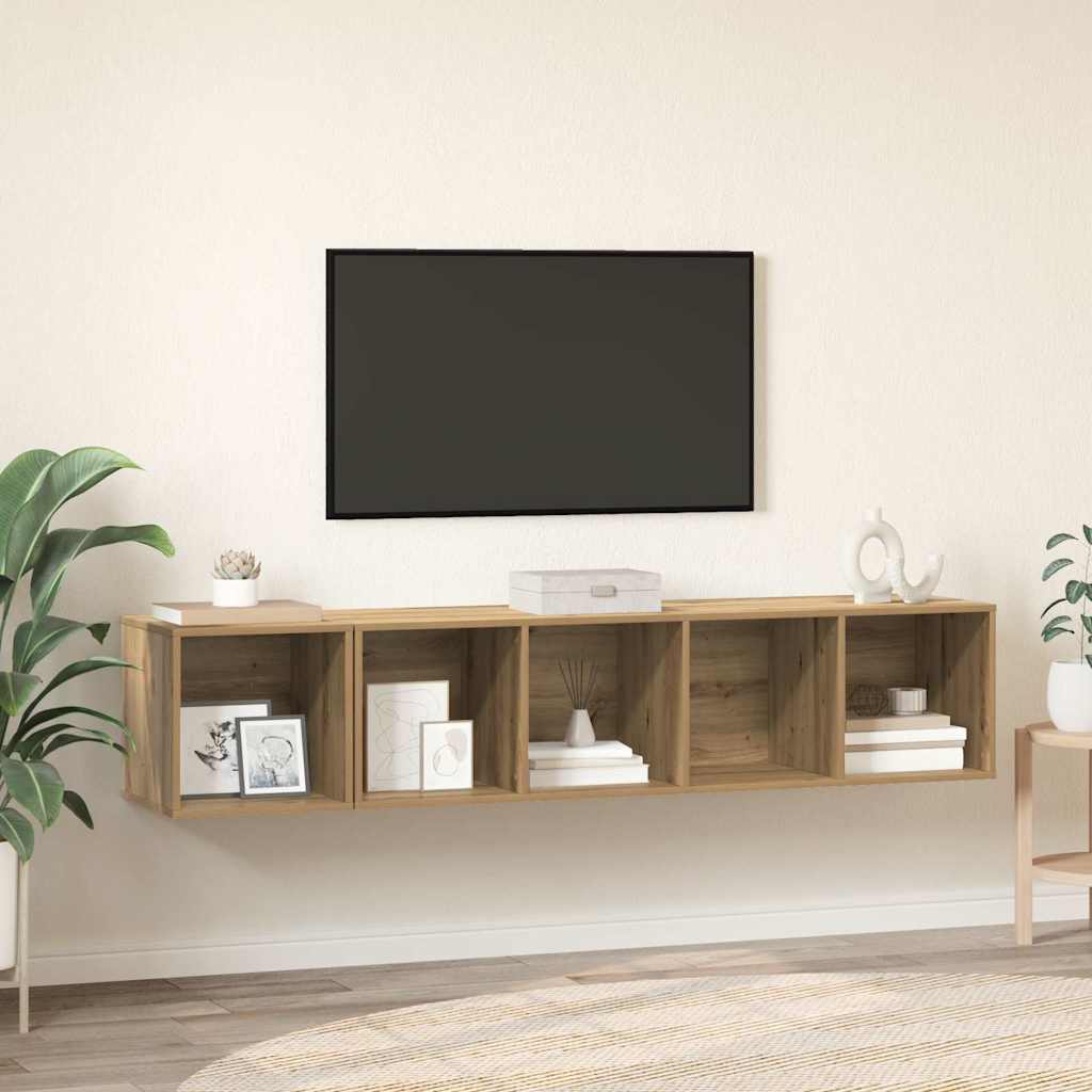 TV-bänkset 2 pcs artisan ek 37 x 37 x 142.5 cm Konstruerat trä