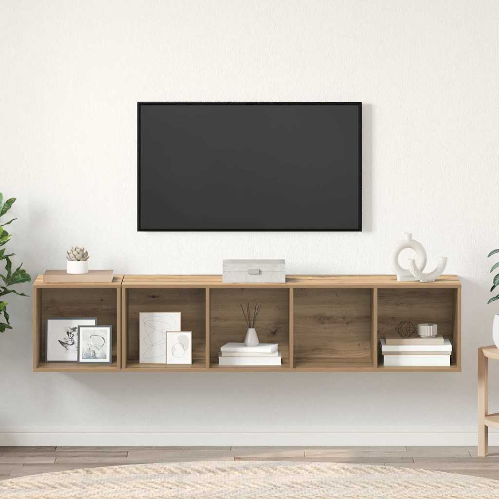 TV-bänkset 2 pcs artisan ek 37 x 37 x 142.5 cm Konstruerat trä