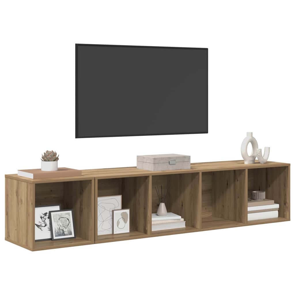 TV-bänkset 2 pcs artisan ek 37 x 37 x 142.5 cm Konstruerat trä