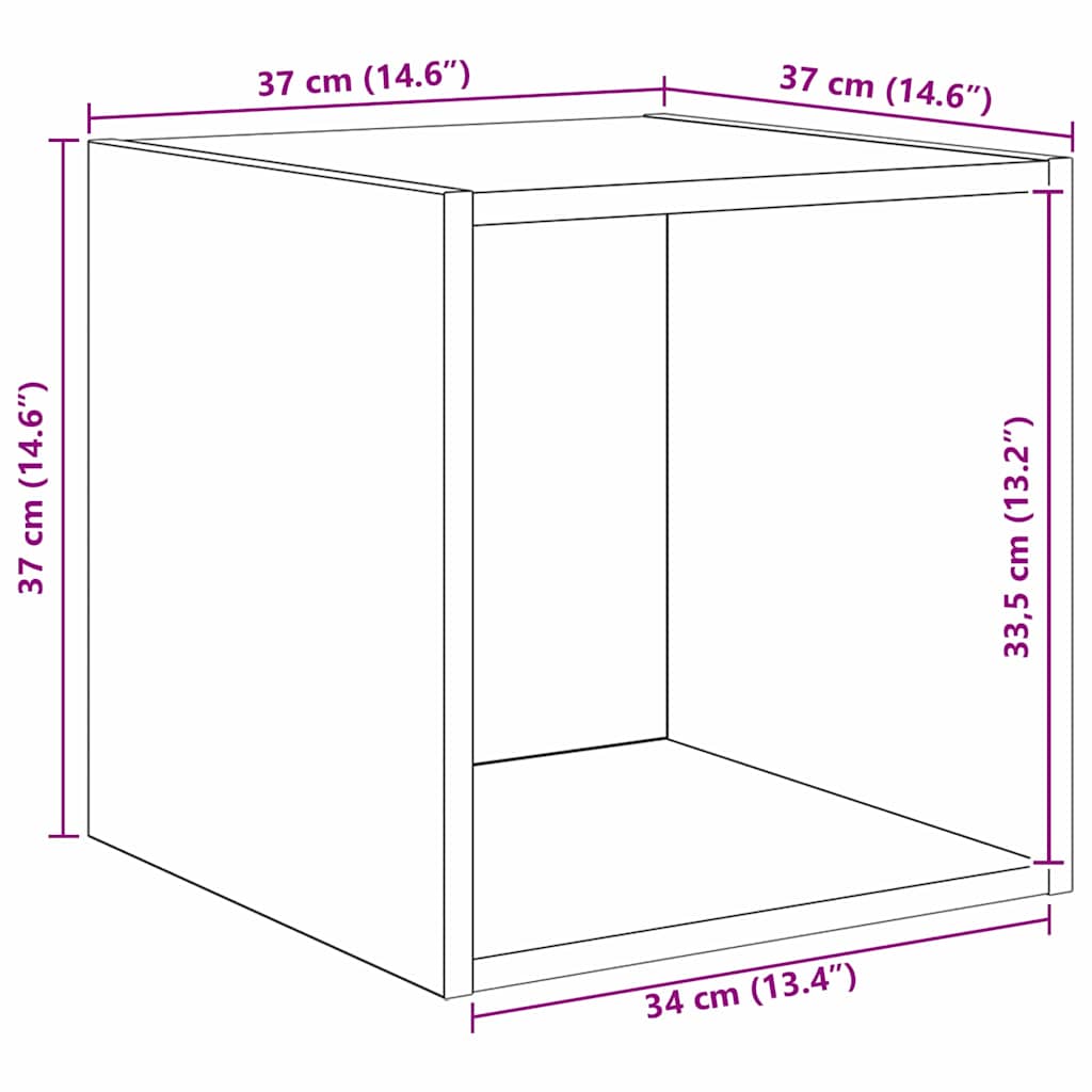 TV-bänkset 2 pcs artisan ek 37 x 37 x 142.5 cm Konstruerat trä