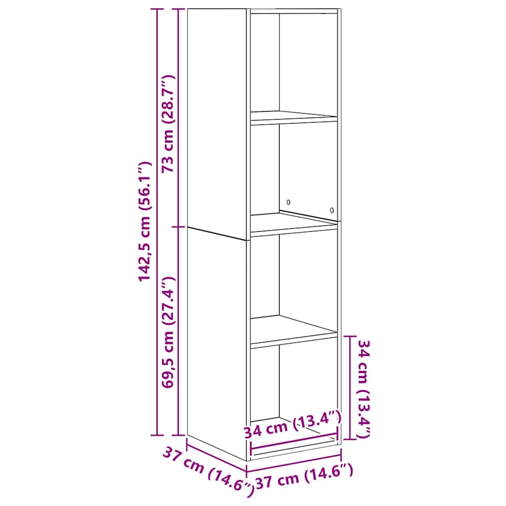 TV-bänkset 2 pcs artisan ek 37 x 37 x 142.5 cm Konstruerat trä