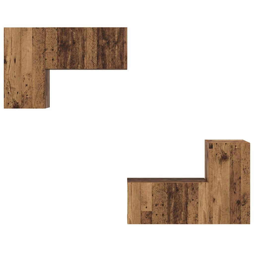 TV-bänkset 4 pcs Gammalt trä 60 x 30 x 30 cm Konstruerat trä