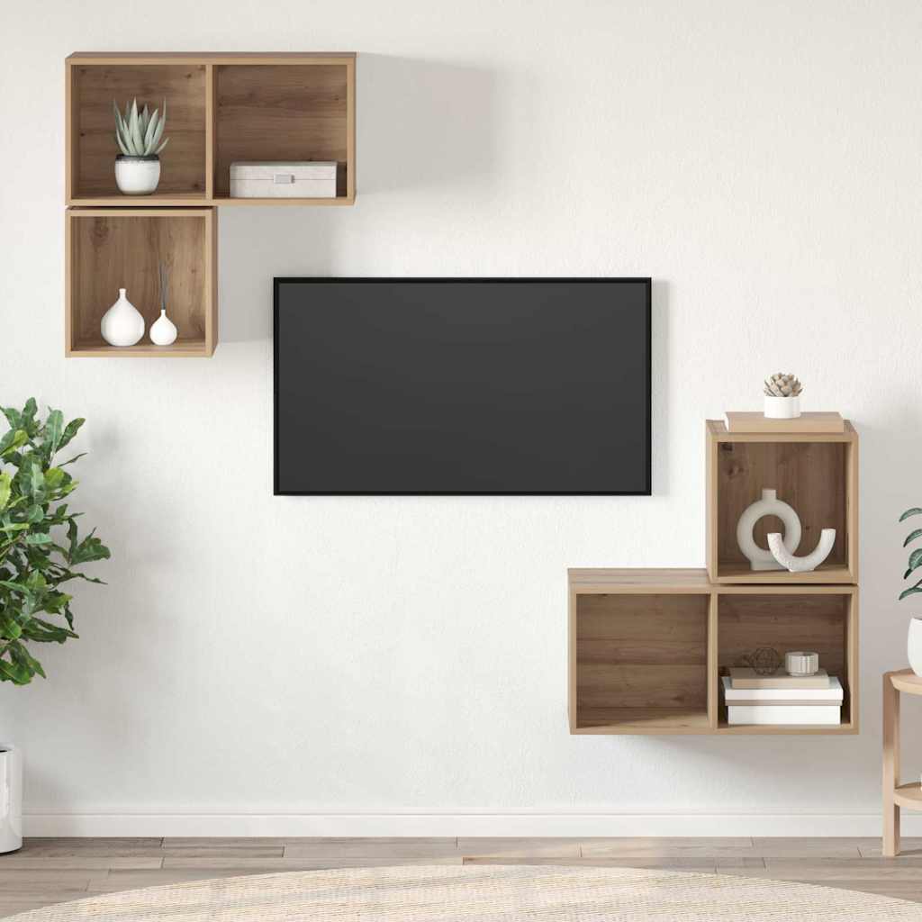 TV-bänkset 4 pcs artisan ek 37 x 37 x 72 cm Konstruerat trä