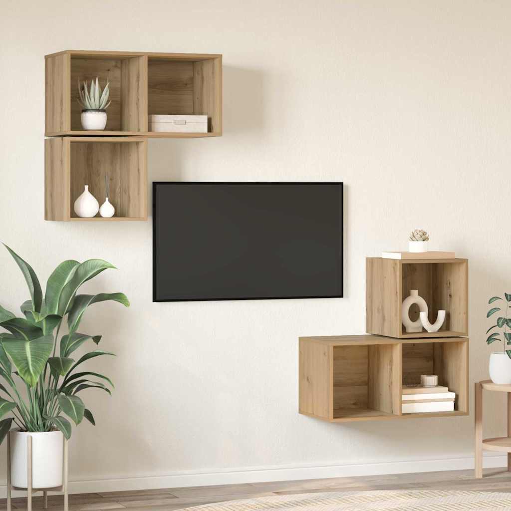 TV-bänkset 4 pcs artisan ek 37 x 37 x 72 cm Konstruerat trä