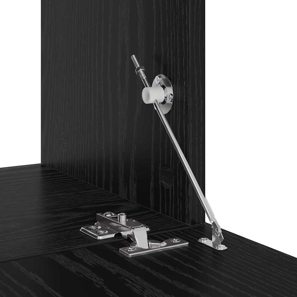 TV-bänkset Väggmonterad 2 pcs Svart ek Konstruerat trä