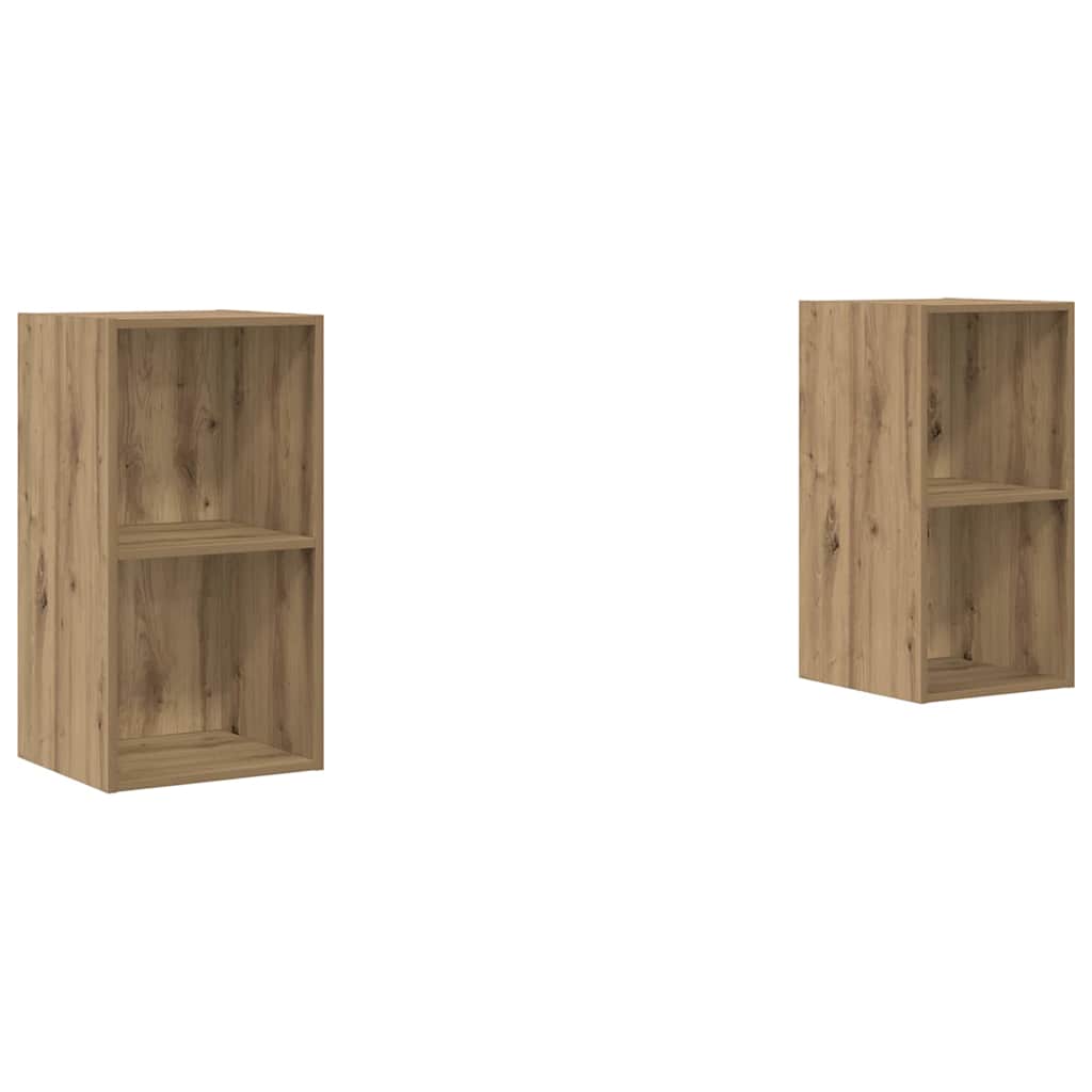 Vägg TV Skåp 2 pcs Hantverks-ek 37 x 37 x 72 cm Konstruerat trä