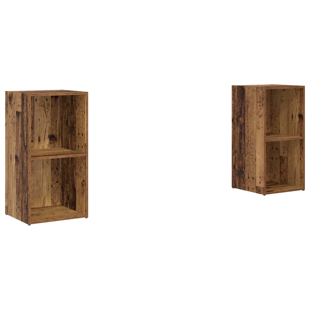 TV-bänkset 2 pcs Gammalt trä 72 x 35 x 36.5 cm Konstruerat trä