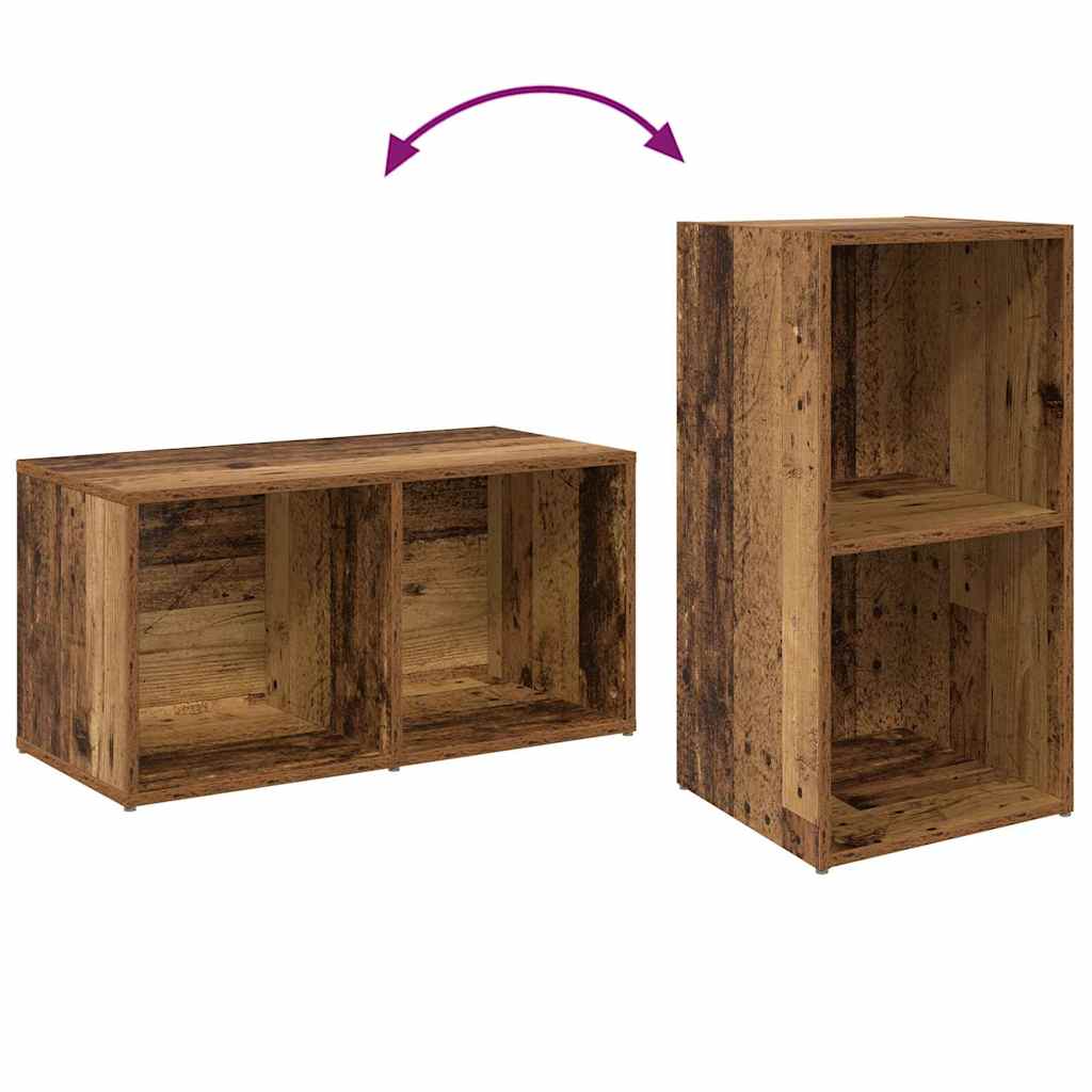 TV-bänkset 2 pcs Gammalt trä 72 x 35 x 36.5 cm Konstruerat trä