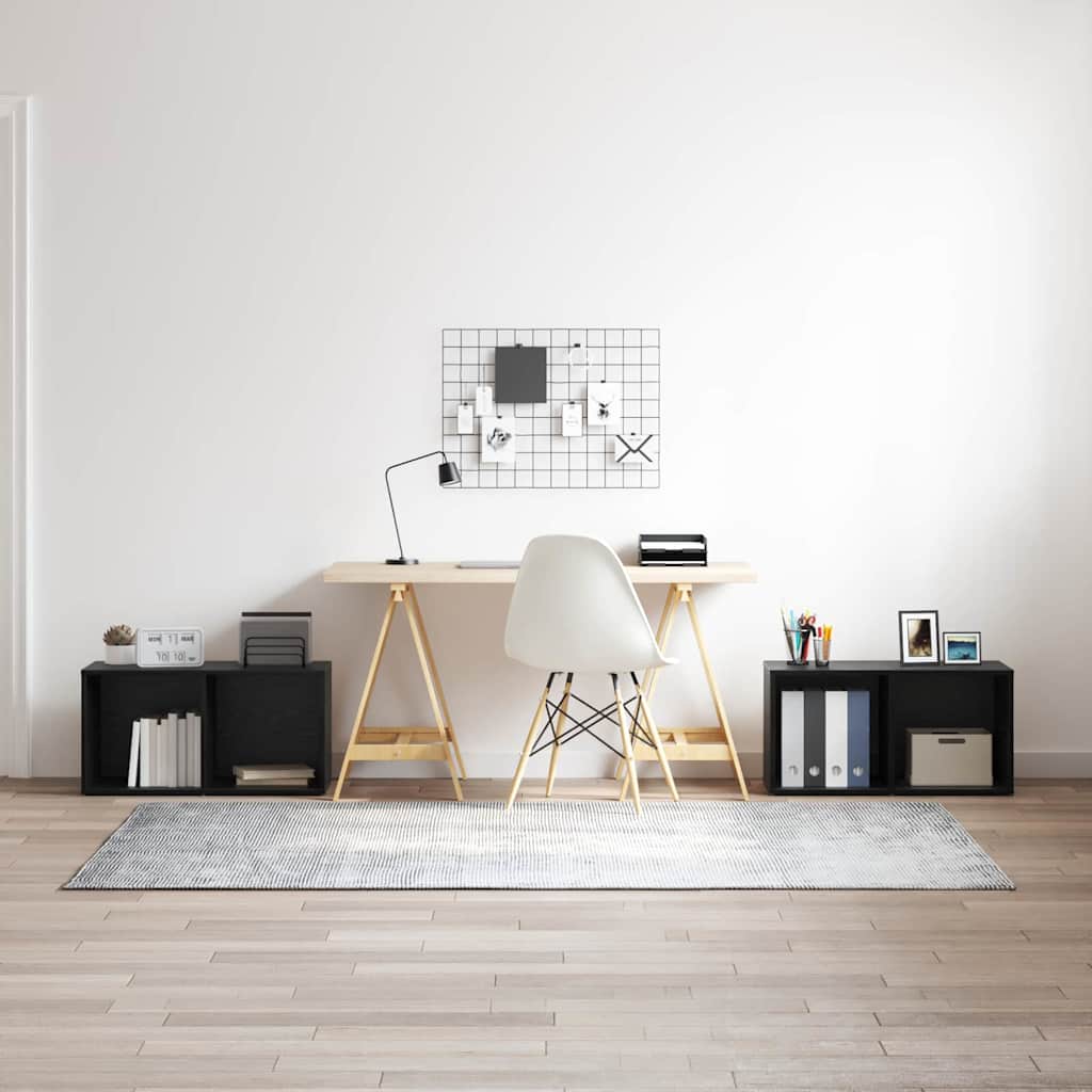 TV-bänkset 2 pcs Svart ek 72 x 35 x 36.5 cm Konstruerat trä