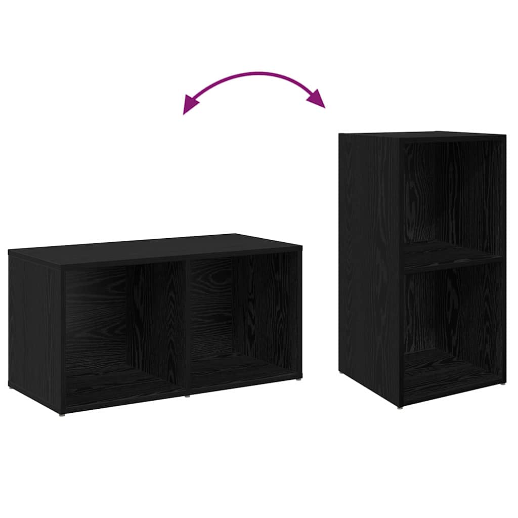 TV-bänkset 2 pcs Svart ek 72 x 35 x 36.5 cm Konstruerat trä