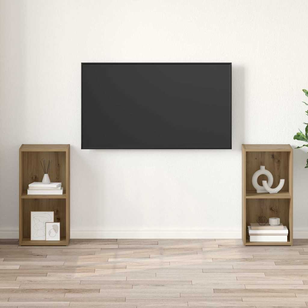 TV-bänkset 2 pcs artisan ek 72 x 35 x 36.5 cm Konstruerat trä