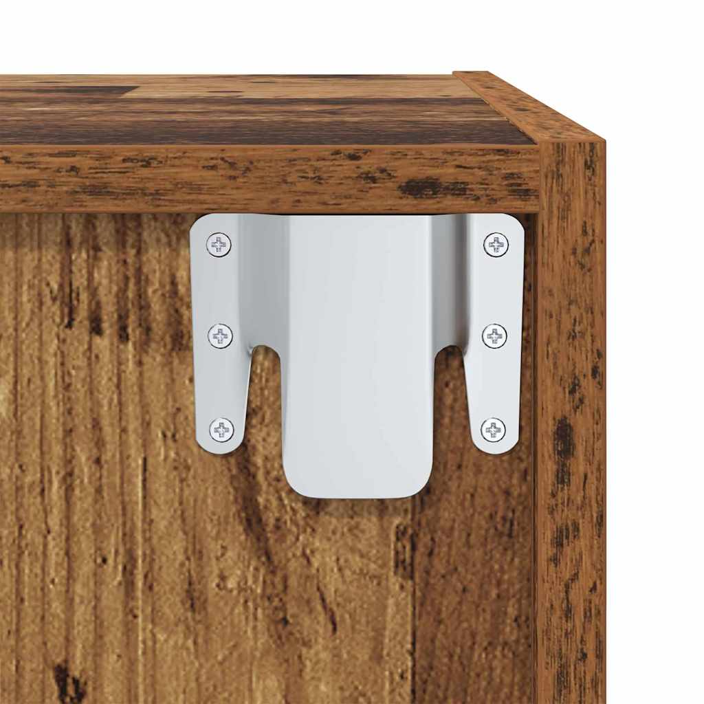 Väggmonterade TV-skåp 2 pcs Gammalt trä 37 x 37 x 107 cm